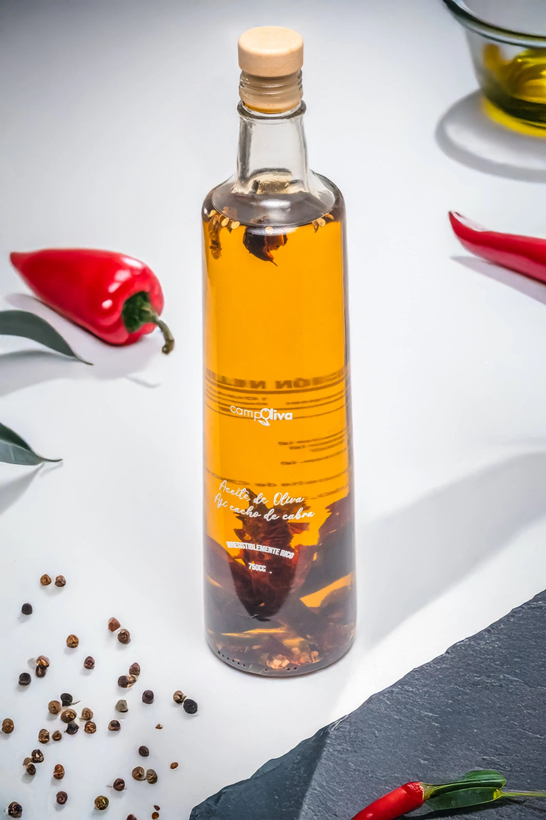 Aceite de Oliva Con Ají Cacho de Cabra 100% Natural