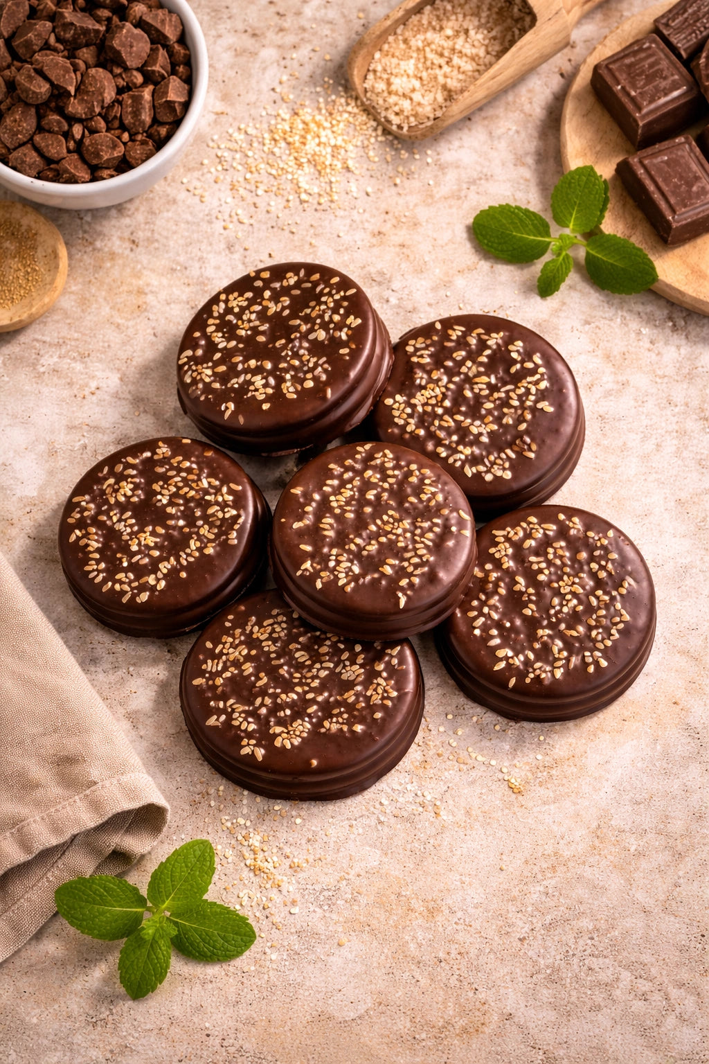 Alfajores Sin Azúcar Chocolate Manjar 6 Unidades