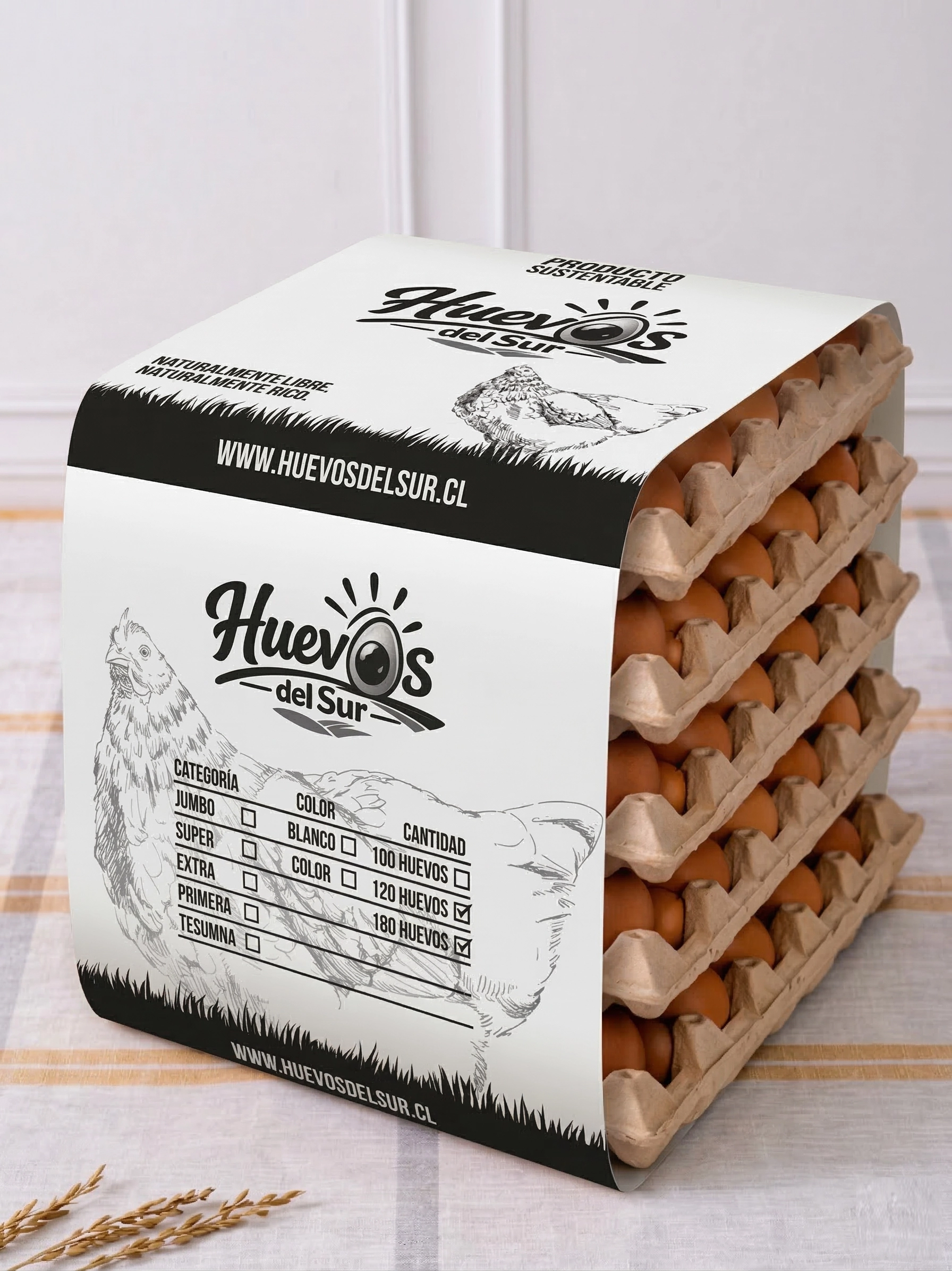 Caja 150 Huevos del Sur - 5 Bandejas Tamaño Extra