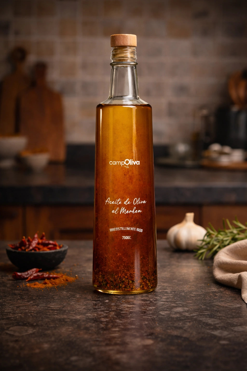 Aceite de Oliva al Merkén 100% Natural